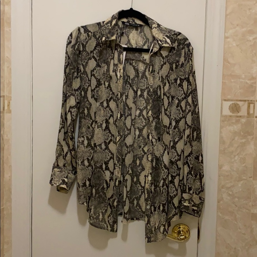 Zara snakeskin top